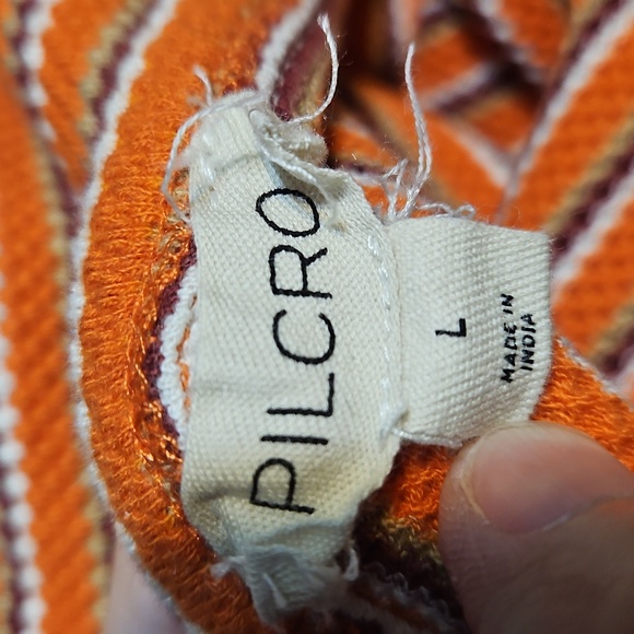 Anthropologie Pilcro Orange Striped Halter Top - Picture 6 of 7